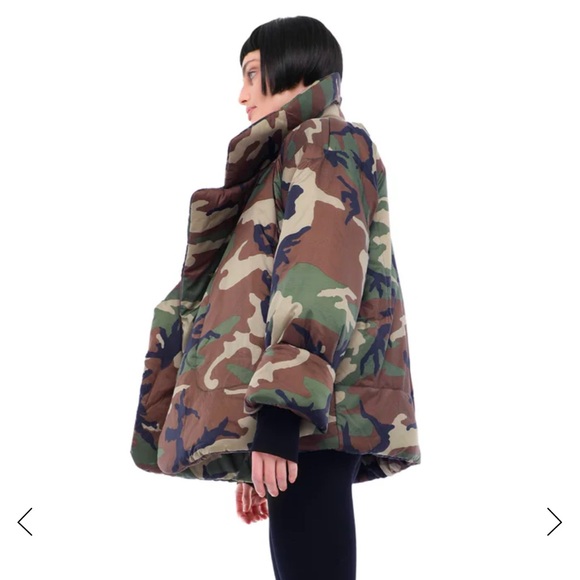 NORMA KAMALI CAMO SLEEPING BAG JACKET XS/S BNWOT - Picture 3 of 7